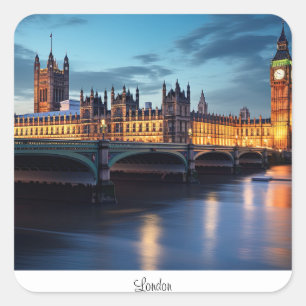Big Ben, Londen. Vierkante Sticker