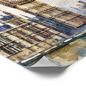 Big Ben Londen Waterverf Kunstdruk Poster (Hoek)