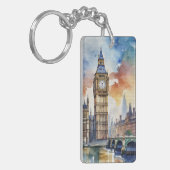 Big Ben Londen Waterverf Sleutelhanger (Voorkant Links)