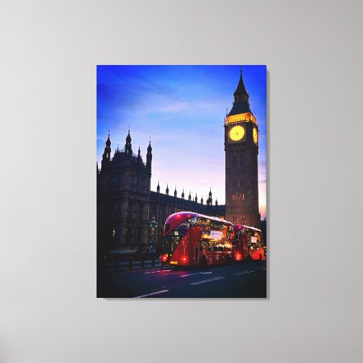 Big Ben Londen Zwart en wit Canvas Afdruk (Voorkant)