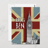 Big Ben London Afbeelding Briefkaart Britse Union  (Voorkant / Achterkant)