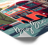 Big Ben London Art vintage reisillustratie Poster (Hoek)