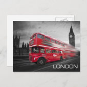 Big Ben London Bus Briefkaart (Voorkant / Achterkant)