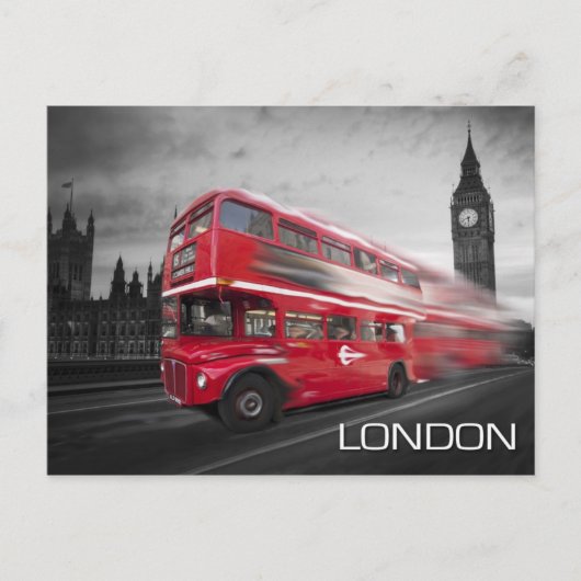 Big Ben London Bus Briefkaart (Voorkant)