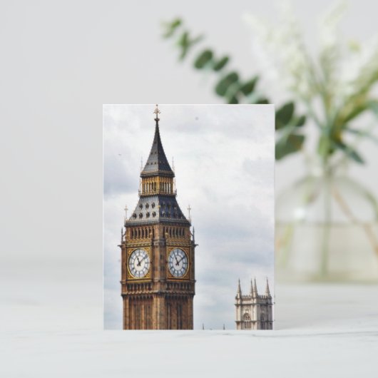 Big Ben London Clock Towers en Westminster Abbey Briefkaart (Staand voorkant)