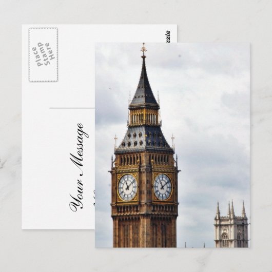 Big Ben London Clock Towers en Westminster Abbey Briefkaart (Voorkant / Achterkant)