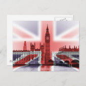 Big Ben London en Union Jack vlag Briefkaart (Voorkant / Achterkant)