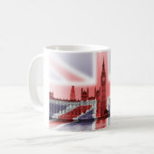 Big Ben London en Union Jack vlag Koffiemok (Voorkant links)