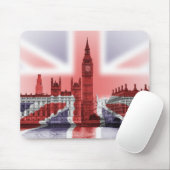Big Ben London en Union Jack vlag Muismat (Met muis)