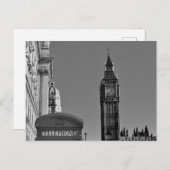 Big Ben London England Black en White Briefkaart (Voorkant / Achterkant)