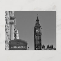 Big Ben London England Black en White Briefkaart