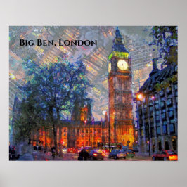 Big Ben London England Design Poster
