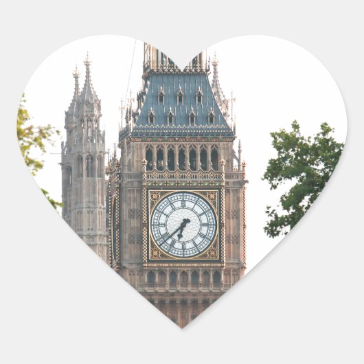 Big Ben London England Hart Sticker (Voorkant)