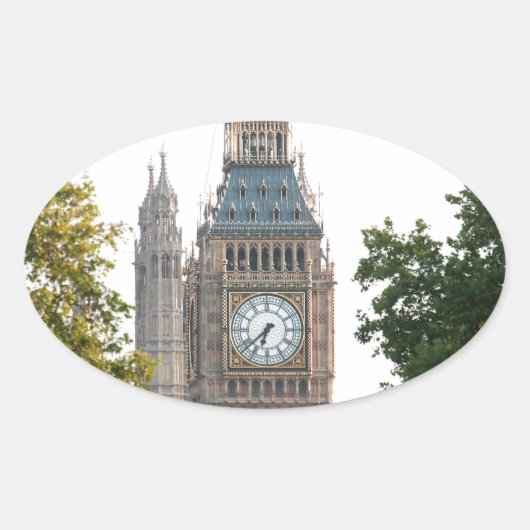 Big Ben London England Ovale Sticker (Voorkant)