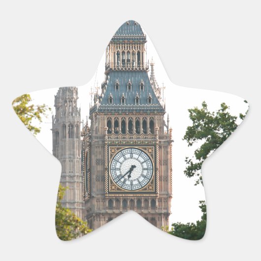 Big Ben London England Ster Sticker (Voorkant)