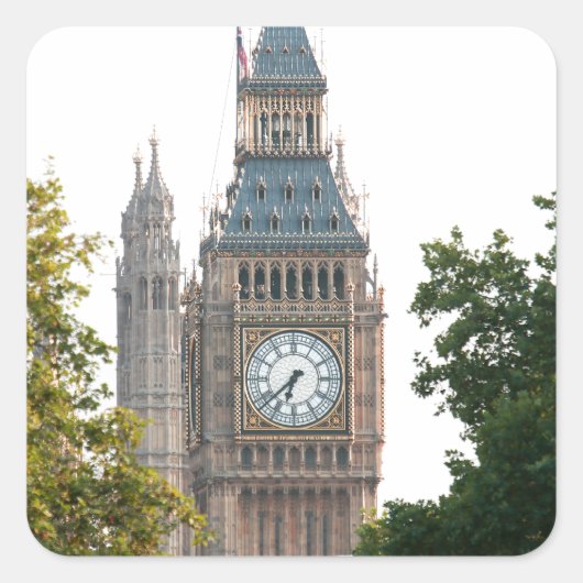 Big Ben London England Vierkante Sticker (Voorkant)