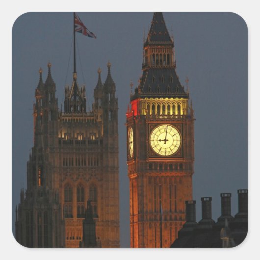 Big Ben-London-England Vierkante Sticker (Voorkant)