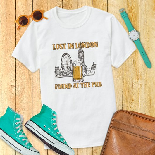 Big Ben London Eye UK Pub Life Brits souvenir T-shirt