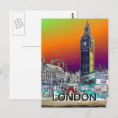 Big Ben London Eye Westminster UK briefkaart (Voorkant / Achterkant)