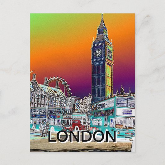 Big Ben London Eye Westminster UK briefkaart (Voorkant)