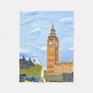 Big Ben London Fleece Blanket Deken