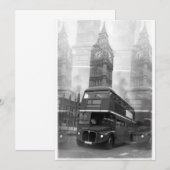 Big Ben & London Red Bus Uitnodiging (Voorkant / Achterkant)