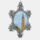 Big Ben London Tin Sneeuwvlok Ornament (Links)