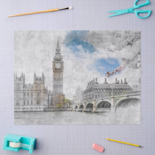 Big Ben London Tissue Paper – Verenigd Koninkrijk  Tissuepapier (Craft)