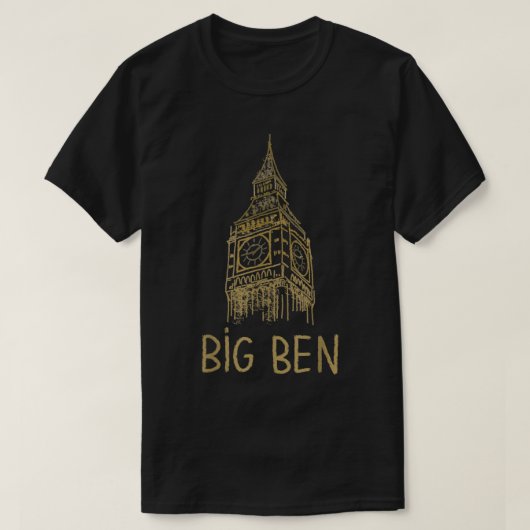 Big Ben London Unique Hand Drawn Art T-shirt (Design voorkant)