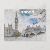 Big Ben London – Vintage Travel Illustration  Briefkaart (Voorkant)