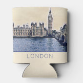 Big Ben London Waterverf art Blikjeskoeler (Achterkant)