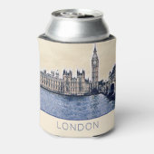 Big Ben London Waterverf art Blikjeskoeler (Blikje Achterkant)