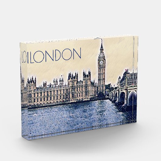 Big Ben London Waterverf art Fotoblokken (Links)