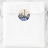 Big Ben London Waterverf art Ronde Sticker (Tas)