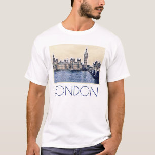 Big Ben London Waterverf art T-shirt