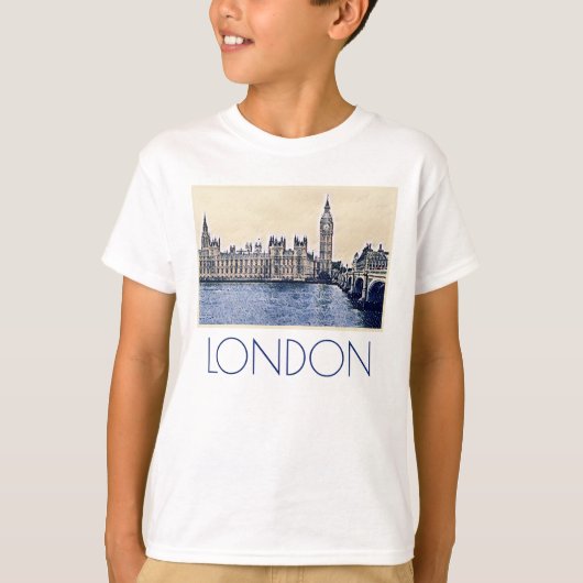 Big Ben London Waterverf art T-shirt (Voorkant)
