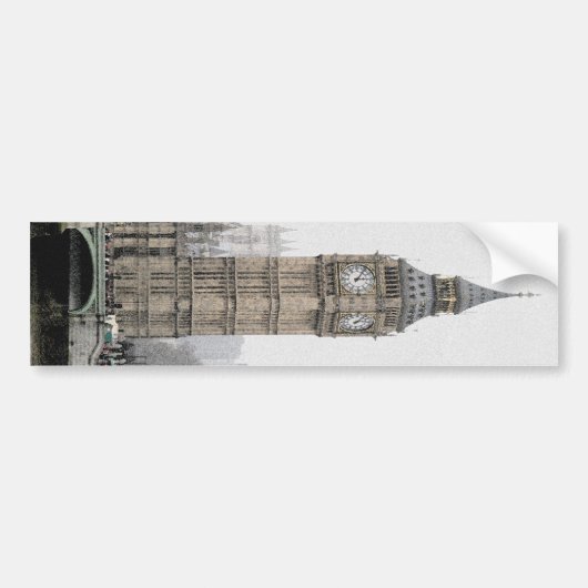 Big Ben London (Waterverf) Bumpersticker (Voorkant)
