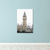 Big Ben London (Waterverf) Canvas Afdruk (Insitu (Houten vloer))