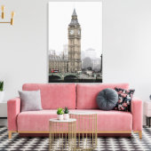 Big Ben London (Waterverf) Canvas Afdruk (Insitu (Woonkamer))