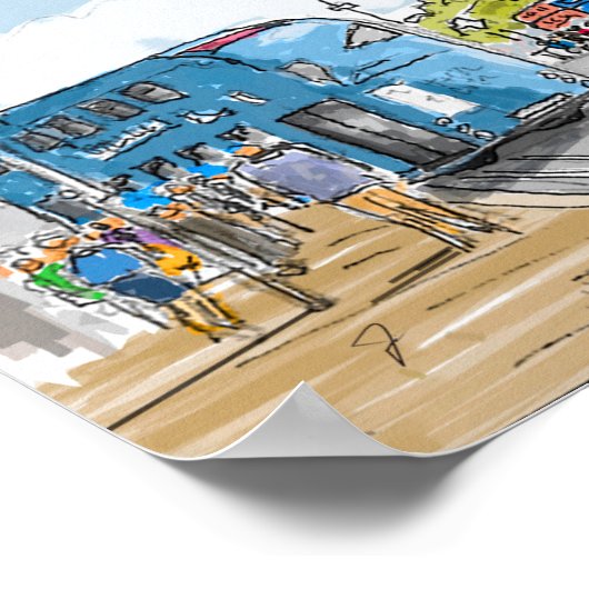 Big Ben London Waterverf Poster (Hoek)