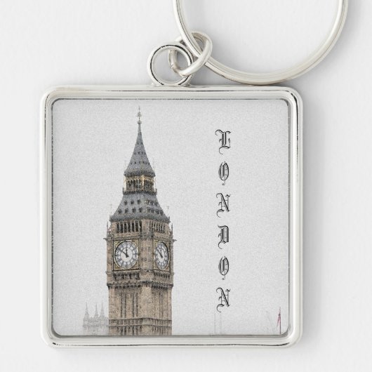 Big Ben London (Waterverf) Sleutelhanger (Voorkant)