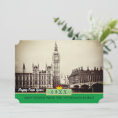 Big Ben London, Westminster & Happy New Year! Kaar Feestdagenkaart (Staand voorkant)