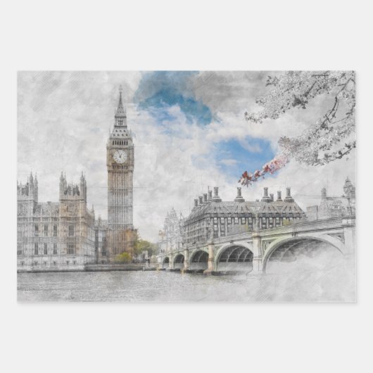 Big Ben London Wrapping Paper – Verenigd Koninkrij (Voorkant)