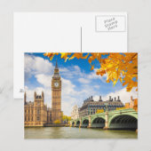 Big Ben met Autumn Leaves, Londen Briefkaart (Voorkant / Achterkant)