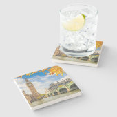 Big Ben met Autumn Leaves, Londen Stenen Onderzetter (Zijkant)