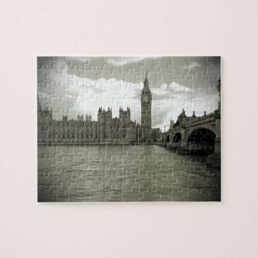 Big Ben Parlement in zwart-wit - 8x10 -110 pc Legpuzzel (Horizontaal)