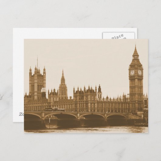 Big Ben - Parlement - Westminster Bridge Briefkaar Briefkaart (Voorkant / Achterkant)