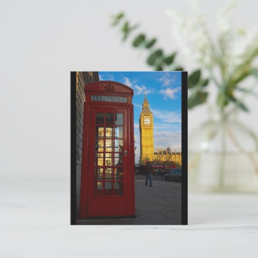 Big Ben & Phone Box Briefkaart (Staand voorkant)
