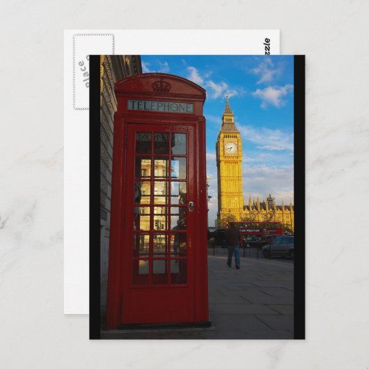Big Ben & Phone Box Briefkaart (Voorkant / Achterkant)