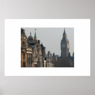 Big Ben piept over de skyline Poster
